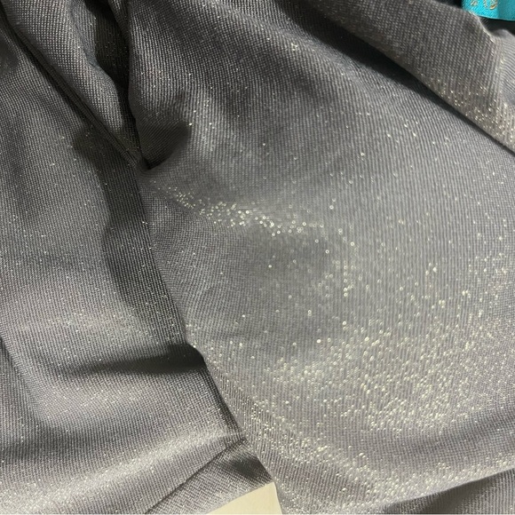 Azure Glitter Metal Embellished Halter Swimsuit - Picture 4 of 7